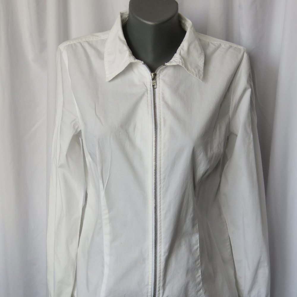 Michael Michael Kors Zip Front White Blouse